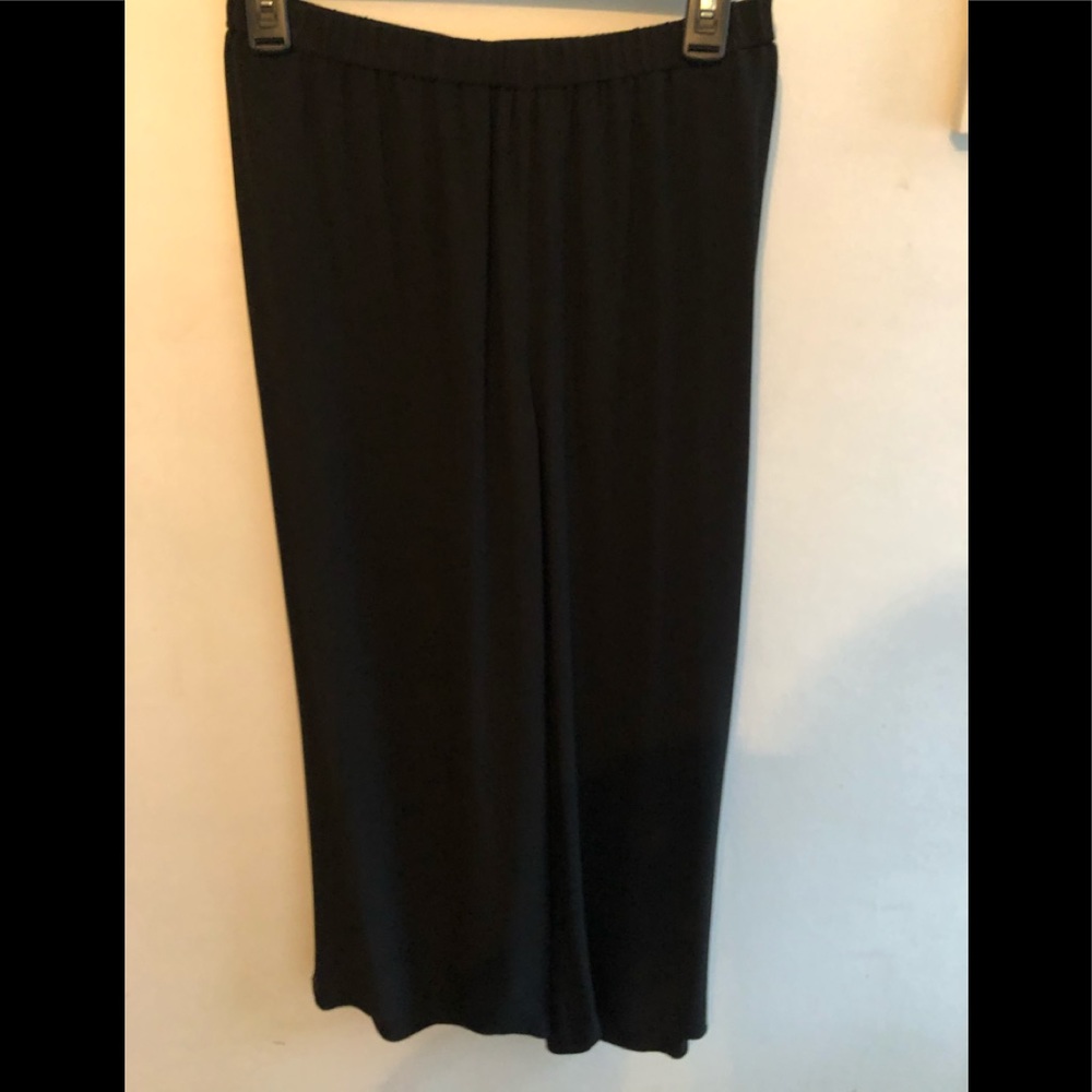 Split silk skirt with elastic waist